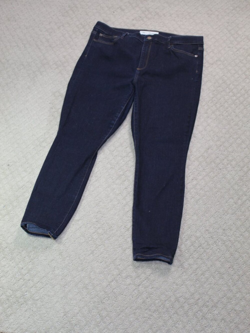 GAP Jeans Size 33R Stretch True Skinny Super High Rise Dark Wash Blue Denim
